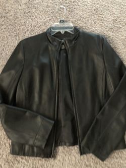 Large women leather jacket.