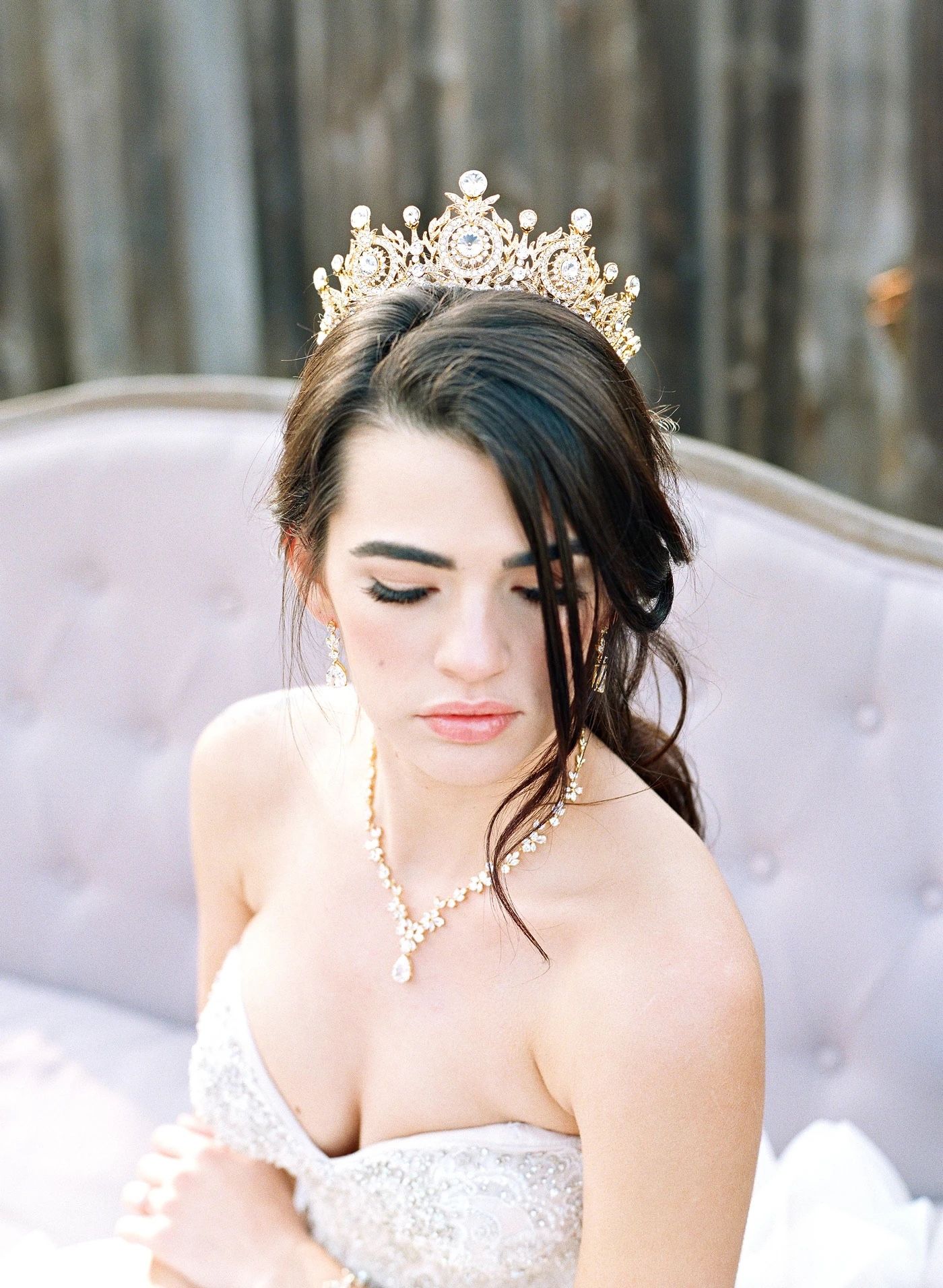 BEAUTIFUL!!!! AUTHENTIC!!! ADELIE SIMULATED DIAMOND NECKLACE AND EARRINGS SET!!!! STUNNING  HIGH END JEWELRY NECKLACE AND EARR FOR WEDDING OR SWEET 16