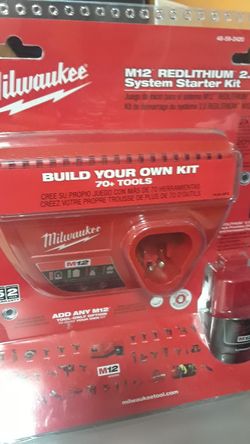 Milwaukee RED lithium 2.0 battery and charger.