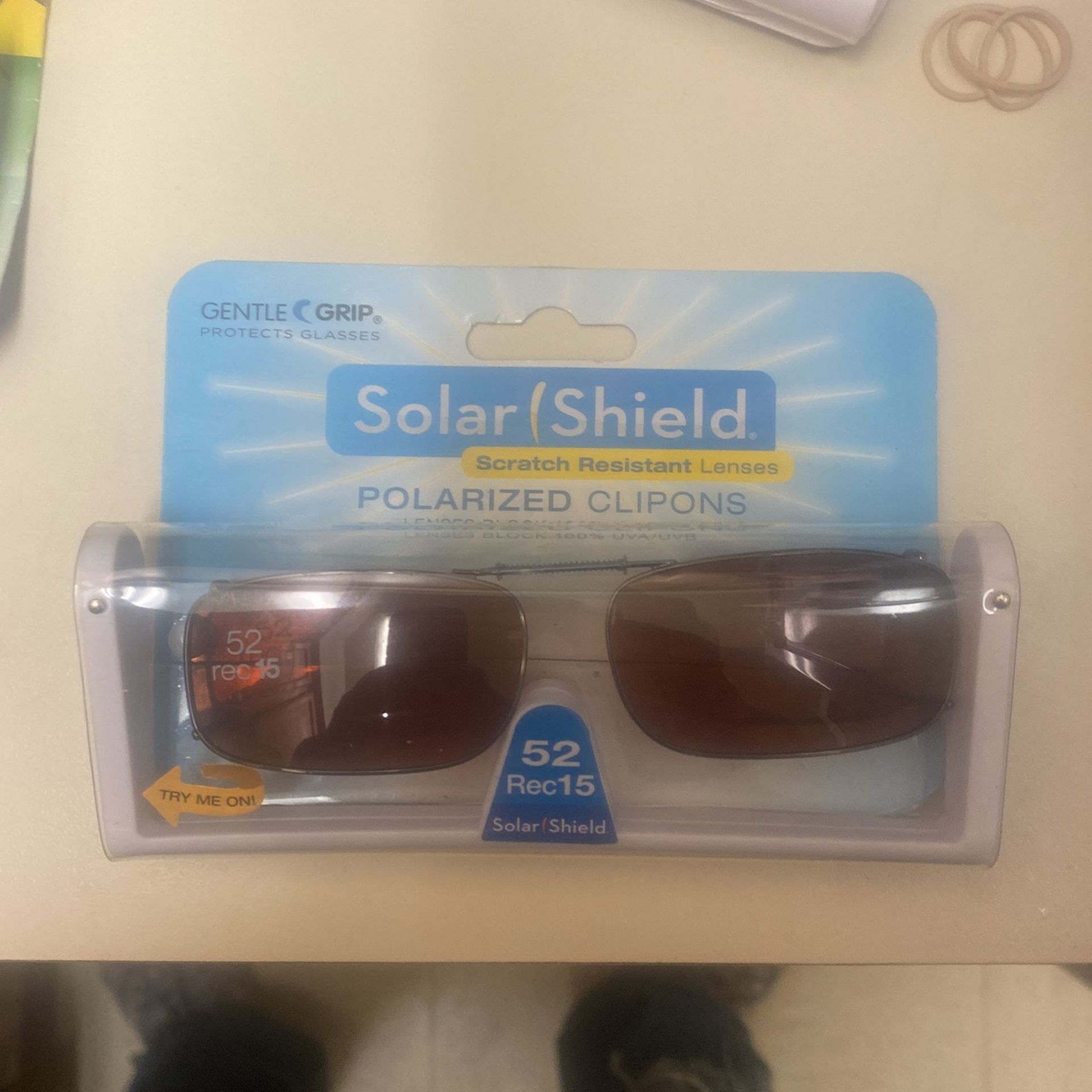 Gentle Grip Solar Shield Scratch Resistant Clip On Sunglasses