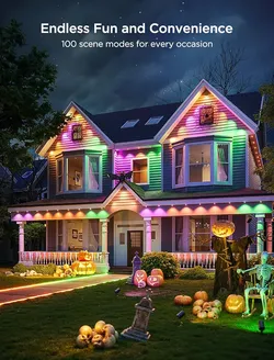 Govee Permanent Outdoor Lights 2, 150ft RGBIC Outdoor Lights with 100 Modes
16 Million Colors, IP67 Waterproof for Outdoor, Roof, Eave, Patio, Deck, P