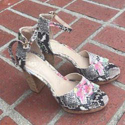 Vince Camacho floral/snake skin pattern heels size 7