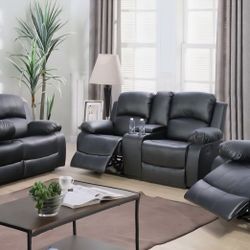 New In Box 3 Piece Reclining Couch Set