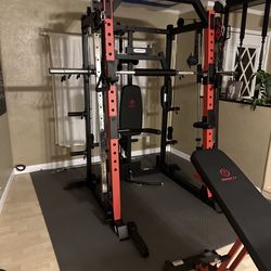 Marcy Smith Machine SM-4033 With Several Extra Attachments Plus 350+lbs In Various Weights 