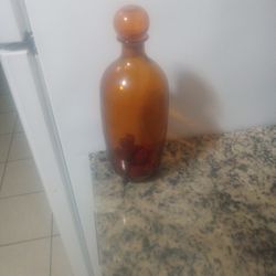 Amber Glass Bud Vase 