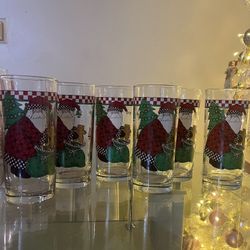 Santa clause glass cups
