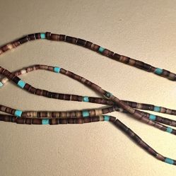 Vintage Southwestern Heishi Necklace – Shell, Turquoise & Silver