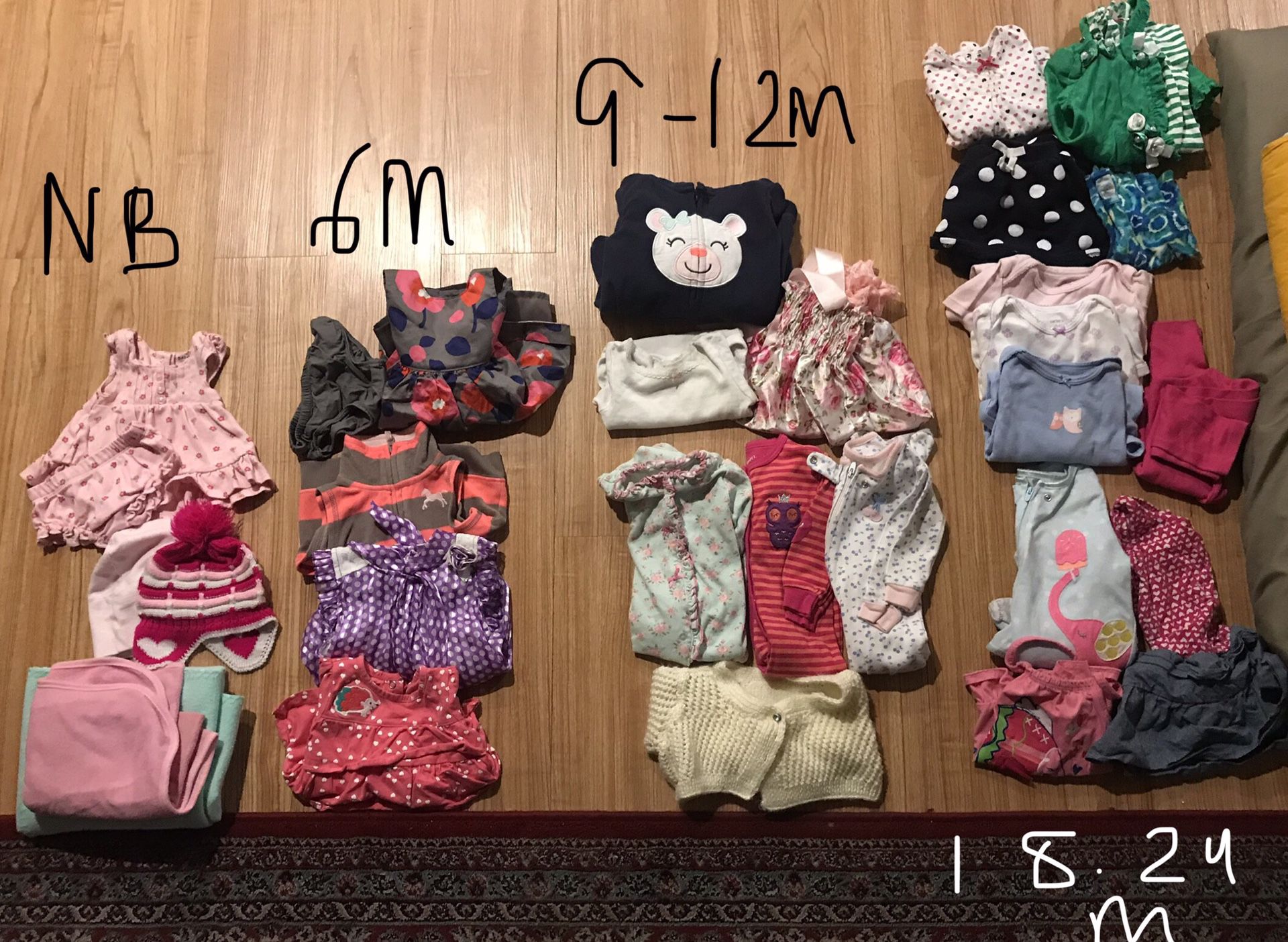 Baby Girl Clothes NB, 6M, 9M, 12M, 18M, 24M