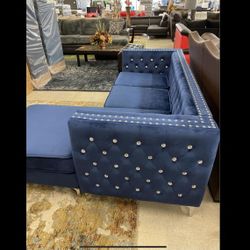 Beautiful Blue Detailed Sectional Available Take It Home Today! 75%off