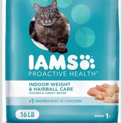 🐾 IAMS Proactive Health Indoor Weight Control & Hairball Care Cat Food – 16 lb. Bag