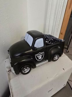 New Las Vegas Raiders Tabletop Christmas Truck 8" x 5"