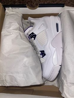 Jordan 4 Retro Metallic Purple Size 4Y