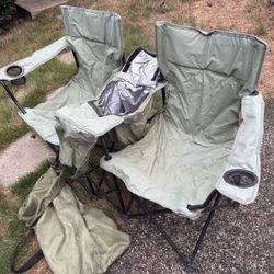 Double Camper Chair With Cooler 