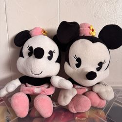 8” 2 PCs Baby Minnie Mouse Plush Set $7 Each Or $15 For Both