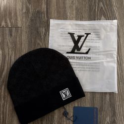 Black and Grey LV Beanie 