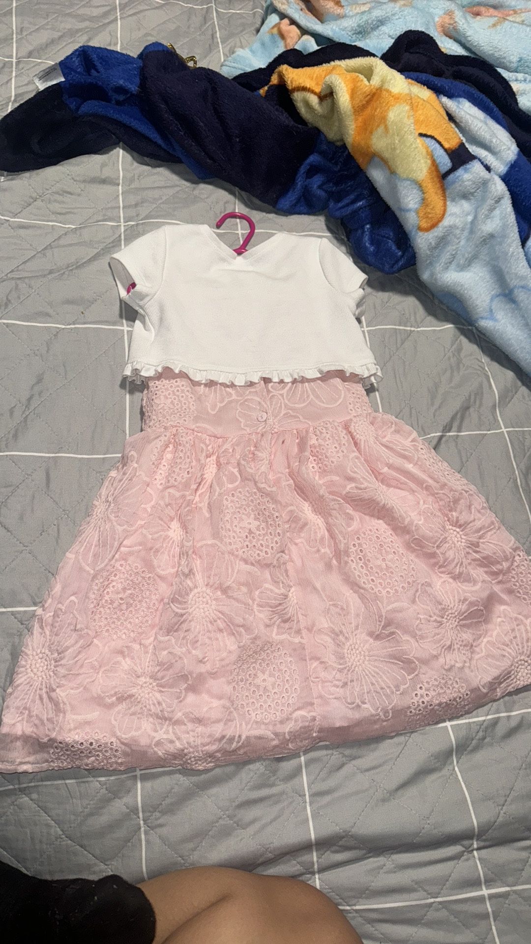 Tahari Pink Floral Dress & White Cover Up