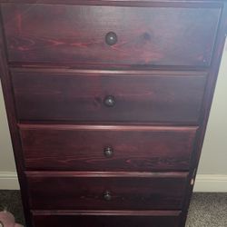 Cherry Wood 5 Drawer Dresser