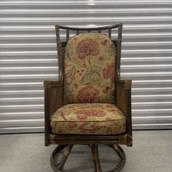 Swivel and reclining rattan chair, Italy, 1960s