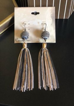 Elegant Multi Tone Tassel Earrings