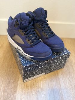 Air Jordan 5 Retro Navy Blue Sneakers