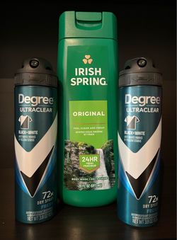 (PACK OF 3) IRISH ☘️ SPRING BODY WASH & DEGREE DEODORANTS BODY SPRAY