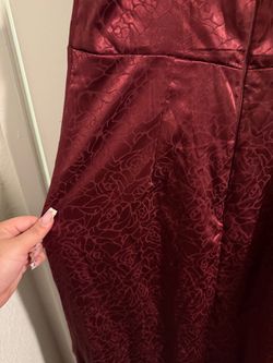 Burgundy rose prom dress