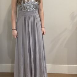 Prom Homecoming Maxi Grey Dress 