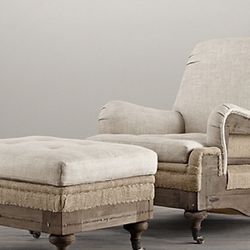 RH Deconstructed Chair And Ottoman 