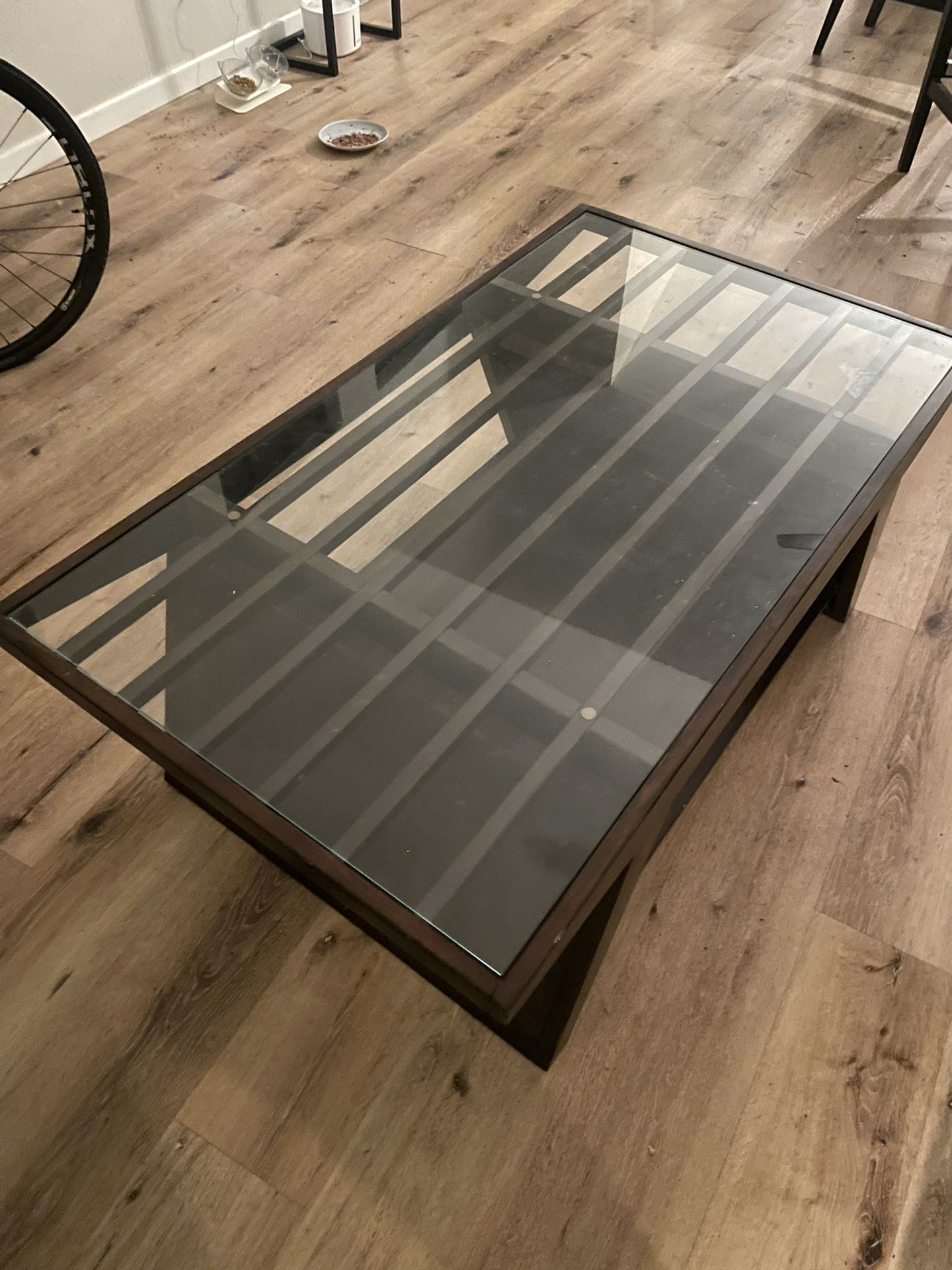 Coffee Table Brown Glass