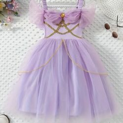 Purple Princess Costume W/Tiara, Scepter, Jewelry 