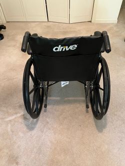 Drive Medical Black Manual Wheelchair - Excellent Condition w/ Padded Seat & Footrests $225