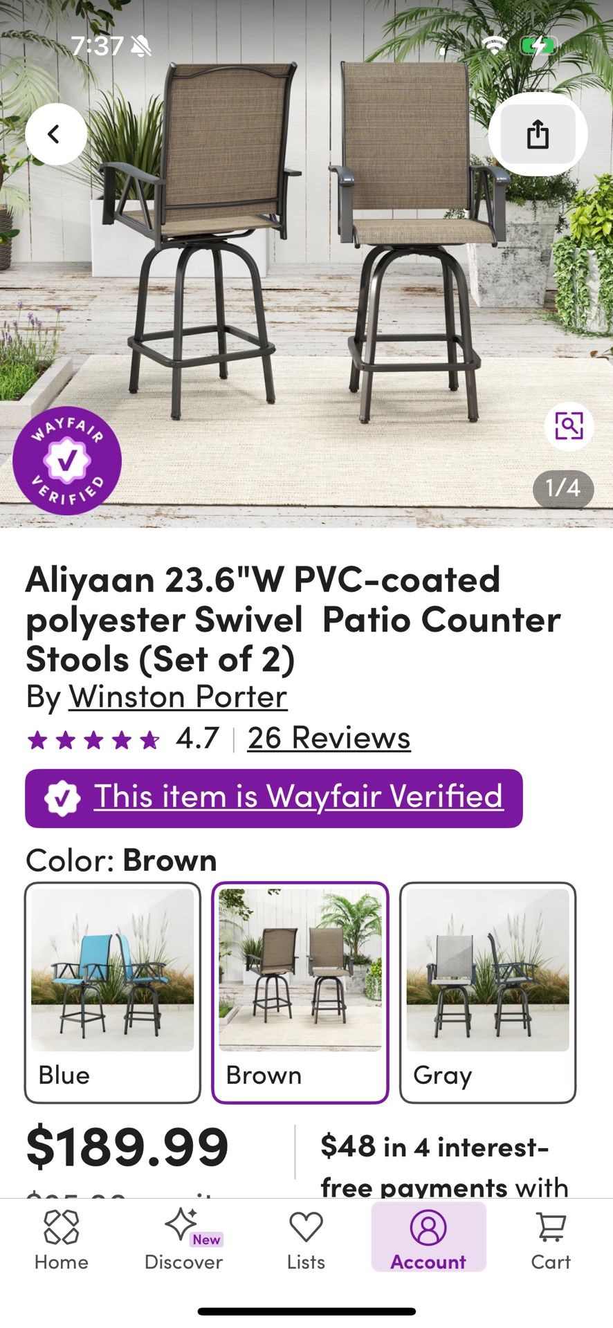 Brand New Swivel Patio Chairs (set of 2)