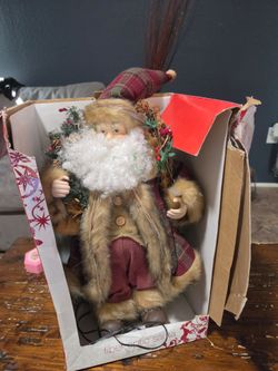 Vintage Fiber optic with lights Santa