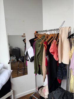 silver clothing rack