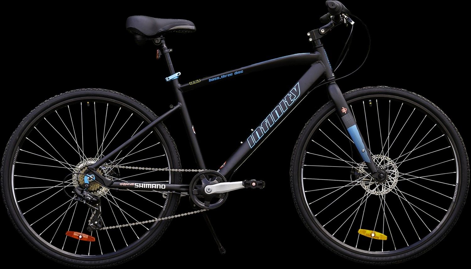 Infinity Boss.three Disc 7 Speed 700c Mens Hybrid Bike