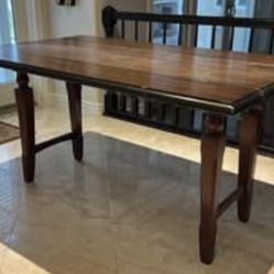 Pier 1 Two-Toned Dining/Side Table – Distressed Dark Wood with Red Legs