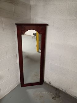 Tall Wood Framed Wall Mirror