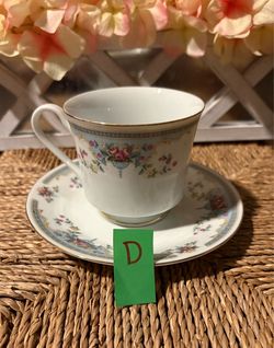 Floral Porcelain Teacup and Saucer Set