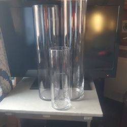 3 Glass Vases 