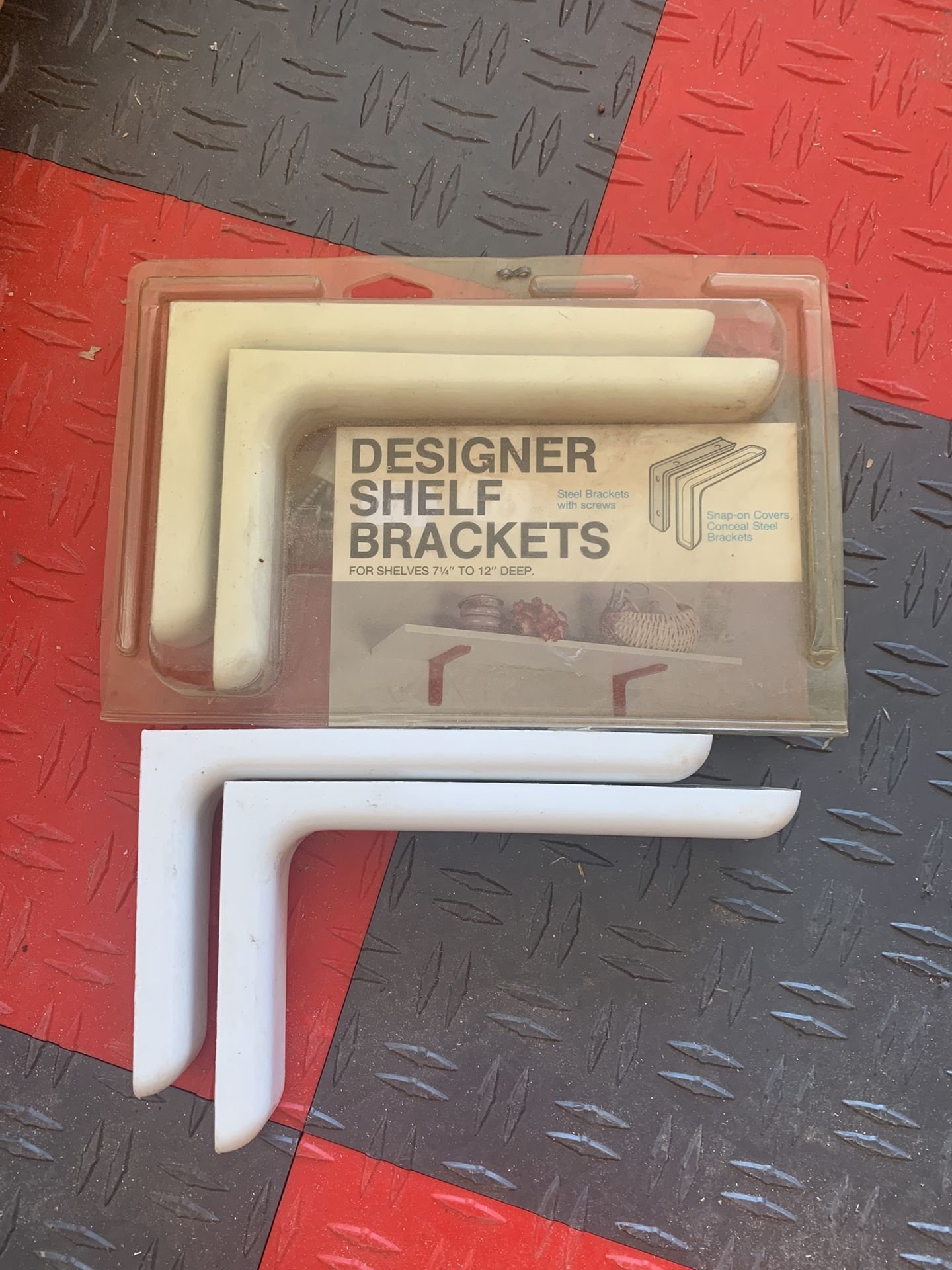 Vintage Sterling Designer Shelf Brackets for 7-12” Deep Shelves, 4 total