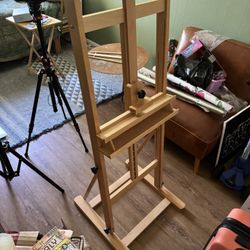 Wooden H-Frame Studio Artist Easel – Adjustable