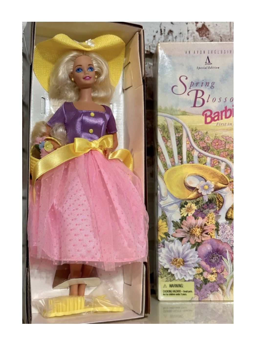 Spring Blossom Barbie New In Box 1995 Vintage Mattel With Brush & Flower Basket