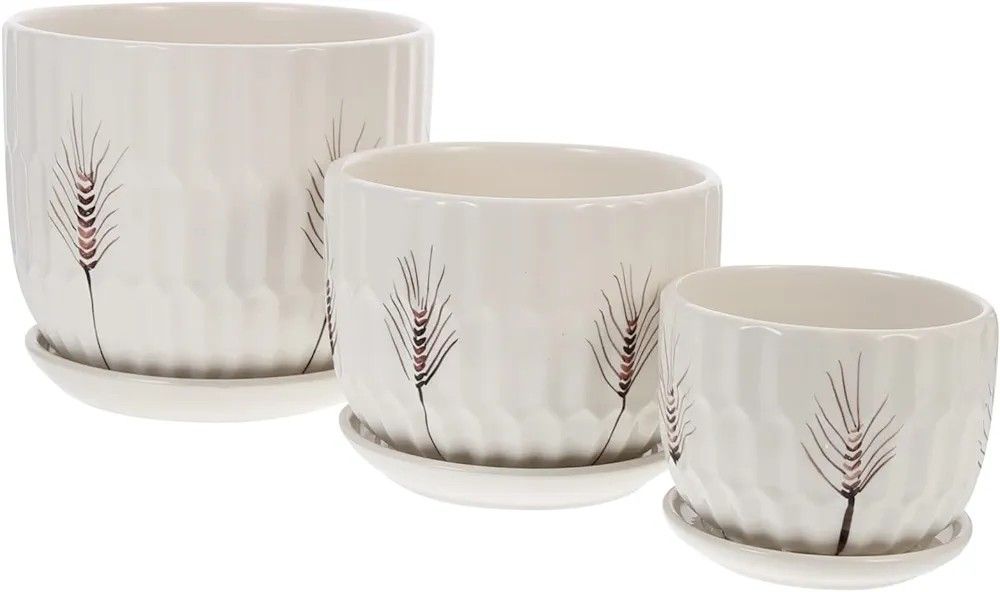balacoo 3 Sets Flowerpot White Planters Potted Planter Ceramic Pots for Indoor Plants Flower Pots for Vintage Decor Pots for Plants Ceramic Bonsai Pot
