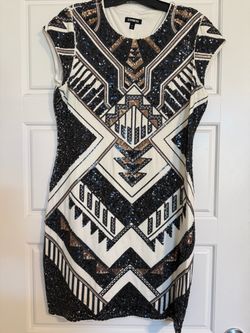 Express Sequin Geometric Dress
