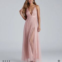 Blush Pink Tulle Gown 