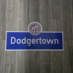 DODGERS DODGERTOWN L.A City Aluminum Reflective Street Sign 