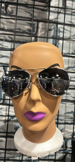 Silver Aviator Sunglasses with Mirror Lenses