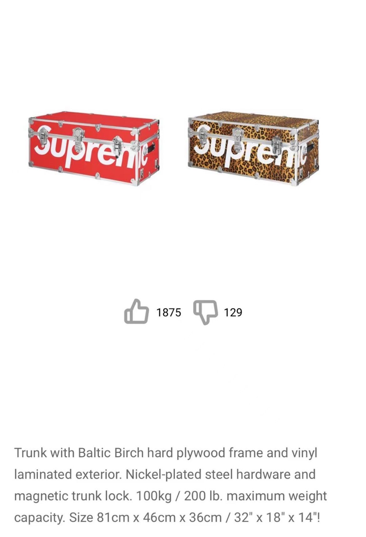 Supreme Rhino Trunk Red & Leopard for Sale in Los Angeles, CA 