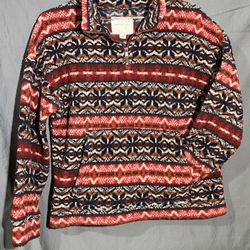 American Eagle Outfitters Womens Multicolor Sherpa Fleece 1/4 Zip Pullover XS