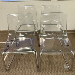 TOBIAS CHAIR CLEAR/CHROME PLATED set of 4
